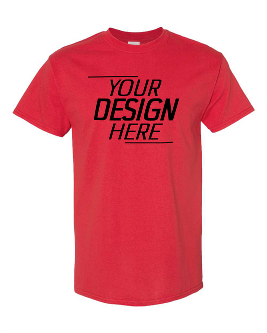 Custom Red Short Sleeve T-Shirt – Your Design Here